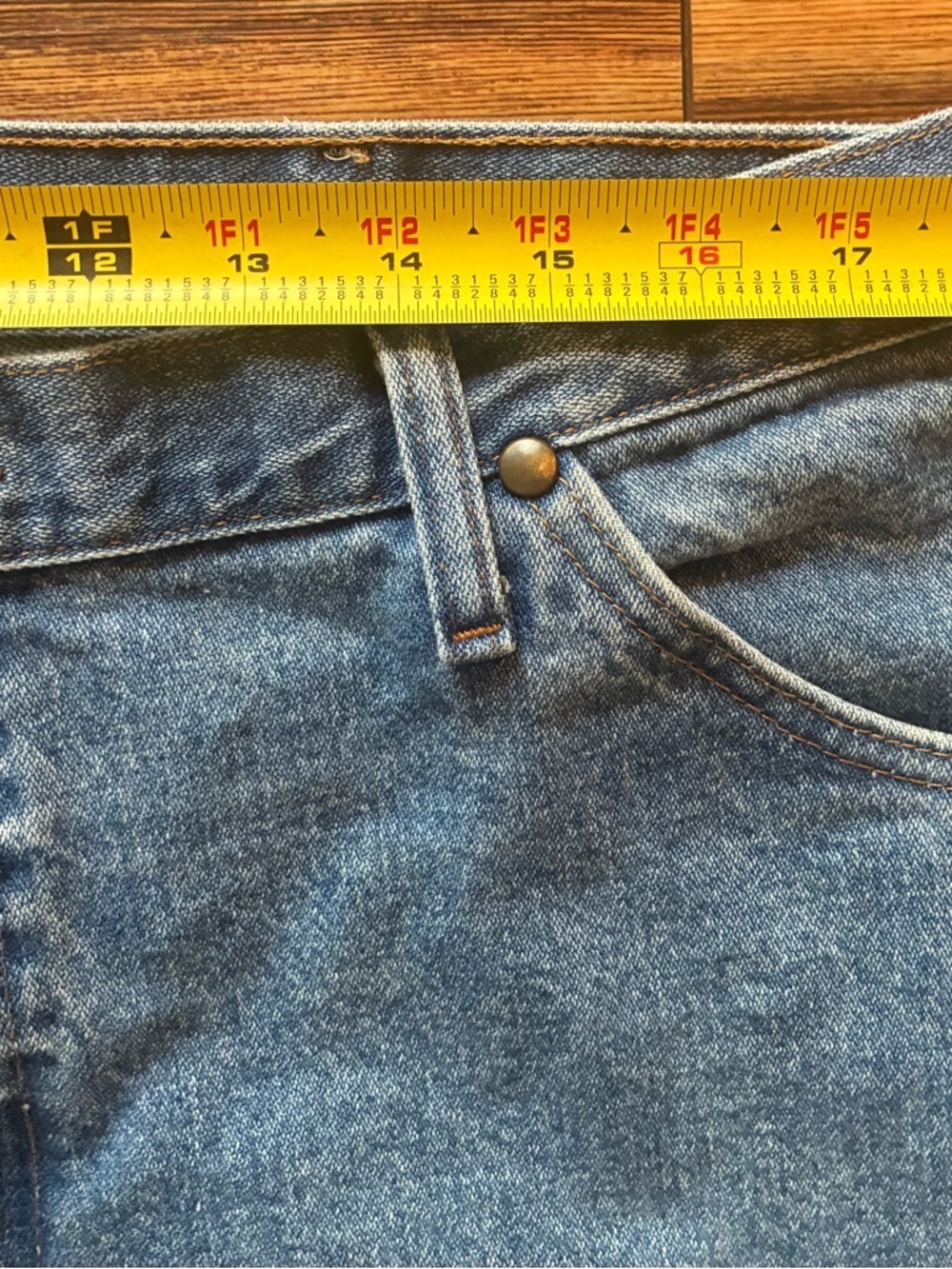 Wrangler 47MWZ Regular Fit Jeans 38x32 Vintage Fade Western Cowboy Denim USA - Picture 2 of 14